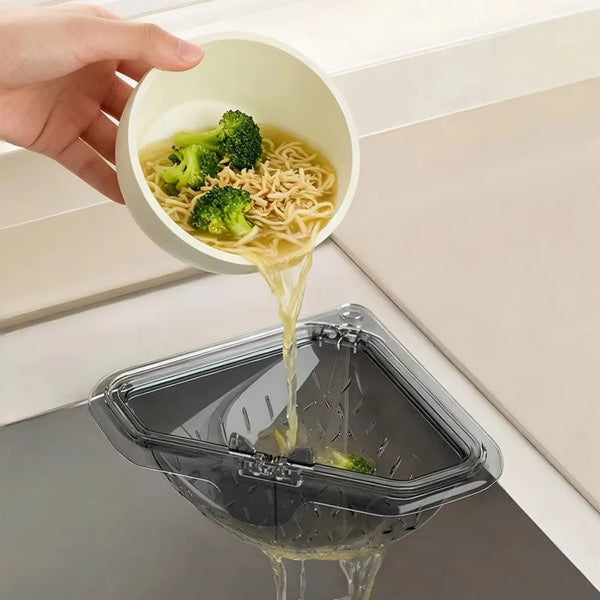 Food residue filter basket for modern kitchen sinks
