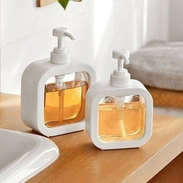minimalist design bathroom transparent manual soap dispenser 300/500ml bathroom soap dispensers refillable lotion shampoo. type: soap and lotion dispensers