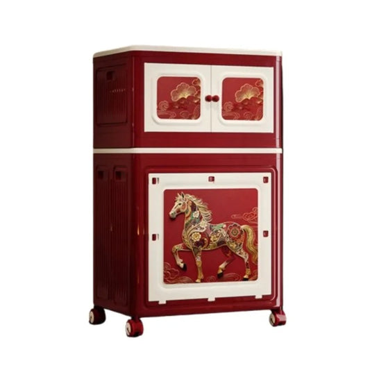 Modern Dresser Wardrobe Set – Space Saving Storage Cabinet with Lockable Doors