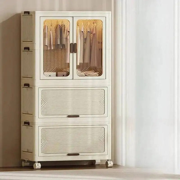 foldable plastic wardrobe closet for clothes storage
