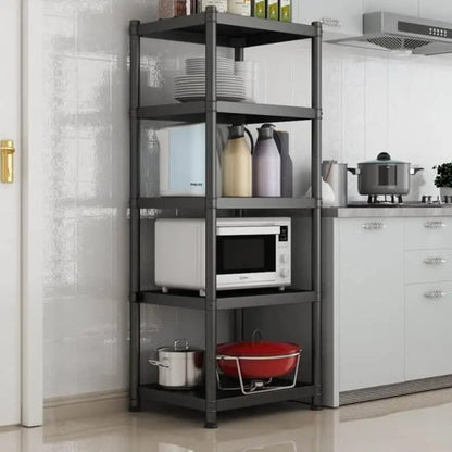 microwave oven rack with multiple storage levels
