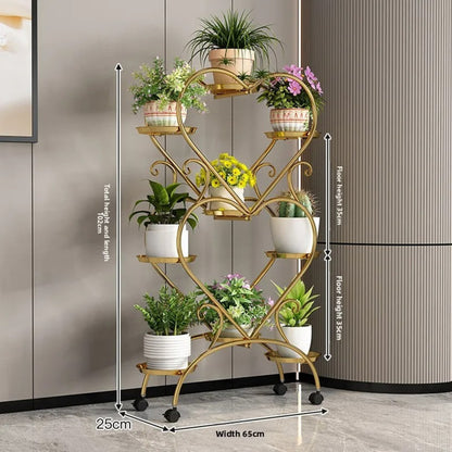 Tall Metal Flower Stand for Multiple Potted Plants