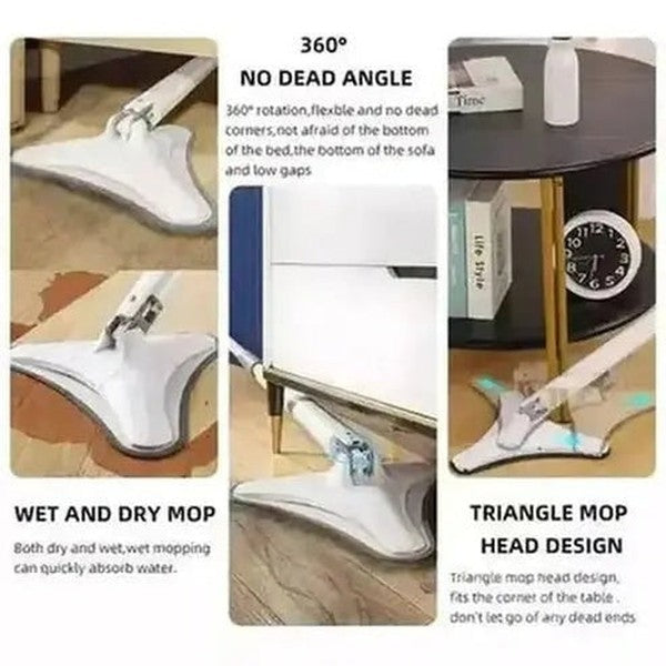 Manual Wring Mop Mops White Hand Wringing Flat Triangle Floor Mop – Dondepiso 