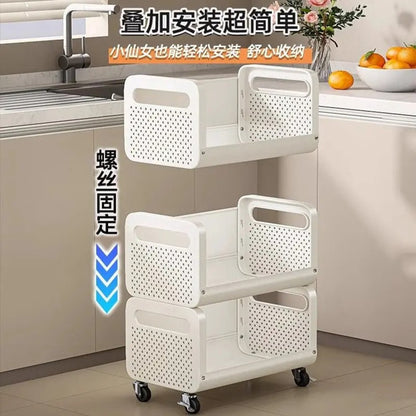 Kitchen vegetable storage trolley with large capacity