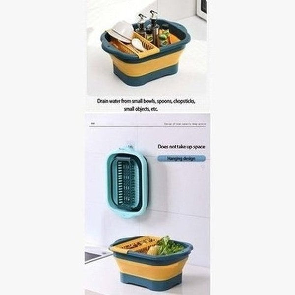 multipurpose collapsible colander fruit vegetable washing basket dish drainer silicone collapsible drain basket. kitchen tools and utensils: colanders and strainers