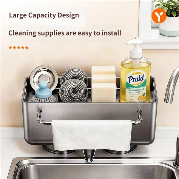 Kitchen Sink Sponge Holder with Removable Tray