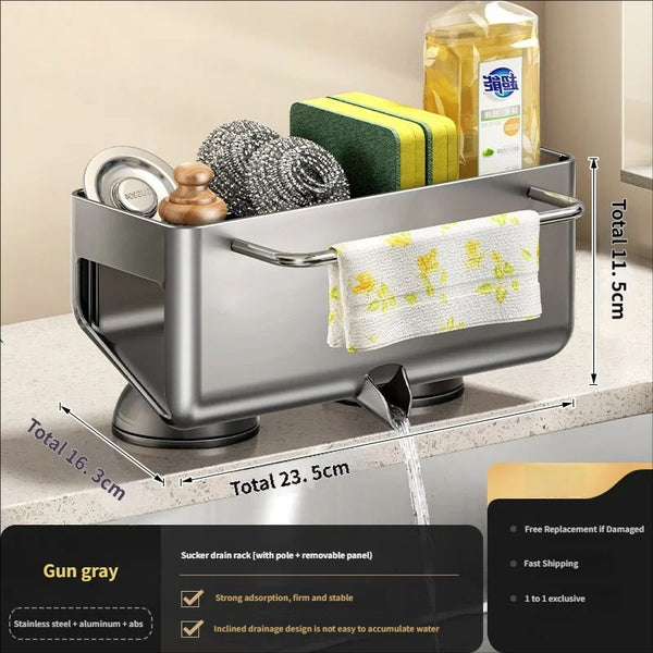 No Drill Sink Organizer with Towel Rack