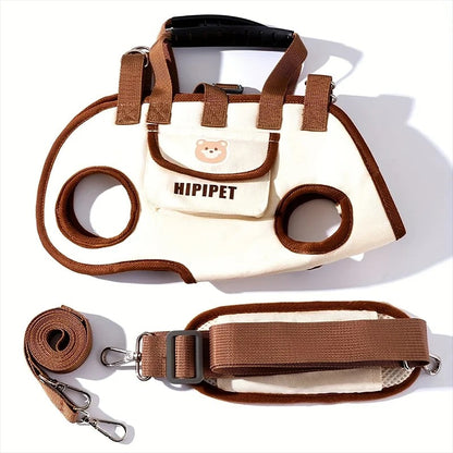 breathable pet carrier bag with shoulder strap