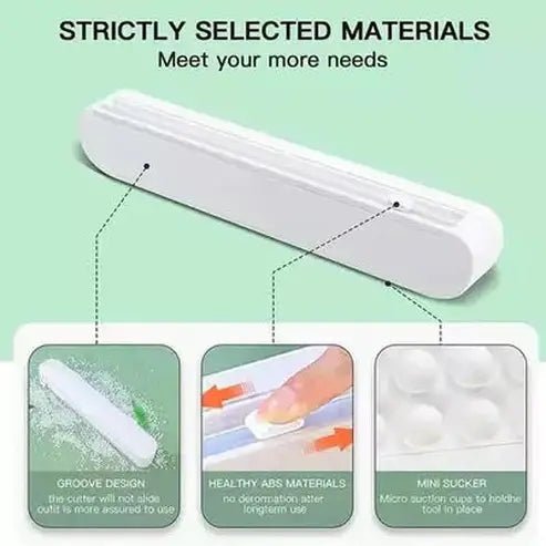 Cling Film Dispenser Plastic Wrap White Safe Cling Film Dispenser with Cutter – Dondepiso