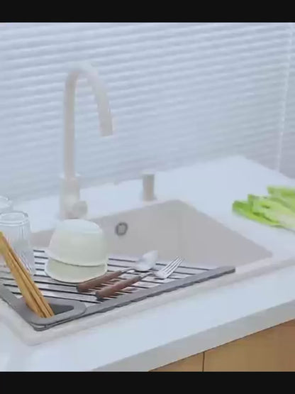 Aluminum Triangle Dish Drying Rack – Foldable Sink Corner Storage Organizer