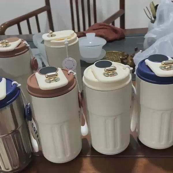 Portable Coffee Travel Mug with Temperature Display