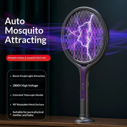 Electric Insect Swatter Racket with Extendable Handle