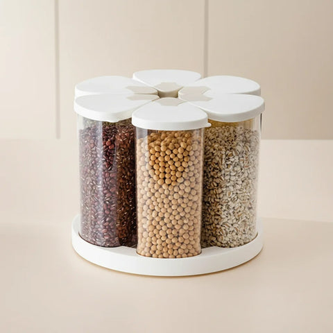 Rotating Airtight Grain Storage Container with 6 Compartments – Dondepiso