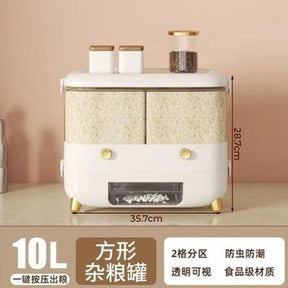 sealed rice storage box home wall mounted cereal grain container dry food dispenser grain storage jar kitchen closet organizer. food storage: food storage containers.