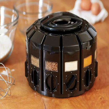 black carousel spice rack for countertop