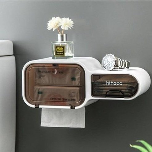 semi-automatic multifunction waterproof toilet paper box shower room no hole firm storage box. bathroom accessories. type: toilet paper holders.