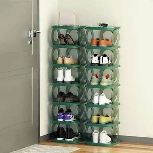 Simple space-saving multi-level dustproof shoe rack