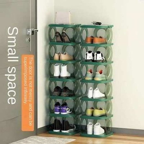 Simple space-saving multi-level dustproof shoe rack