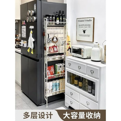 multi layer slim storage rack for kitchen side gap organization solution