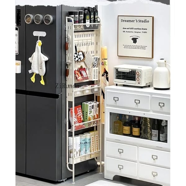vertical slim storage rack for tight kitchen spaces modern organizer