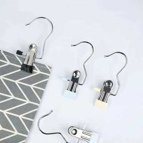 Small Stainless Steel Hangers with Pants Clips
