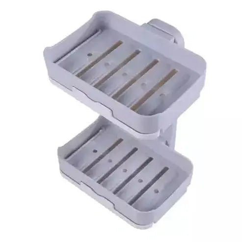 Bathroom Dish Soap Holder Soap Dishes & Holders White Wall-mounted soap dish with drain box · Dondepiso