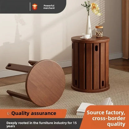 Modern solid wood stacking stool for living room