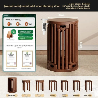 Solid wood nesting stools with modern design