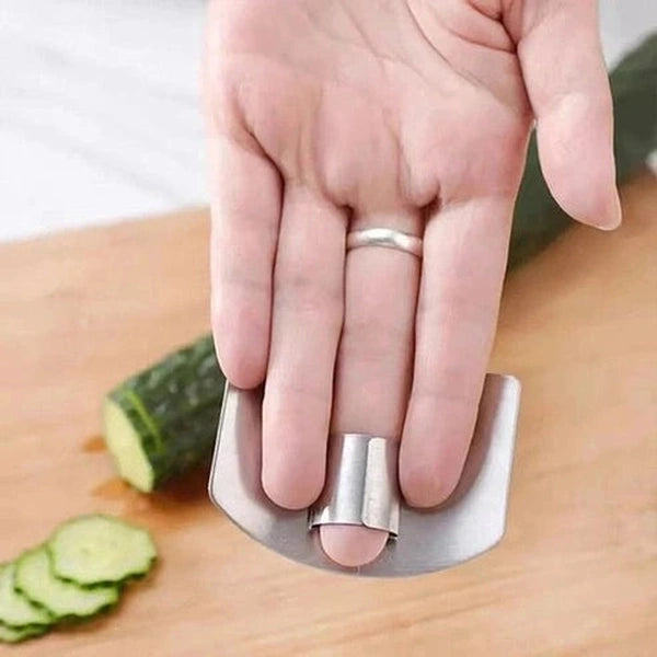 Stainless Steel Finger Guard - Reusable Cutting Protector for Safe Kitchen Slicing