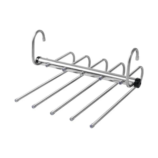 9-tier space-saving trouser hanger for wardrobe