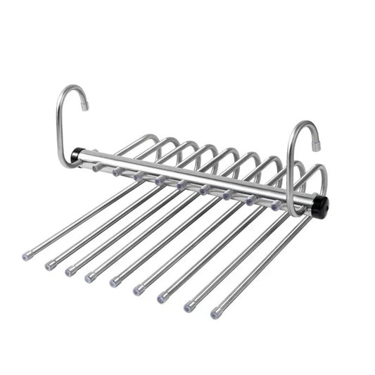 Stainless Steel Space-Saving Pants Hanger – 5/9 Tier