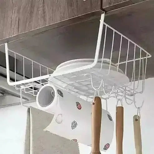 Metal Hanging Basket Storage Hooks & Racks Metal Under Cabinet Storage Hanging Basket - Dondepiso