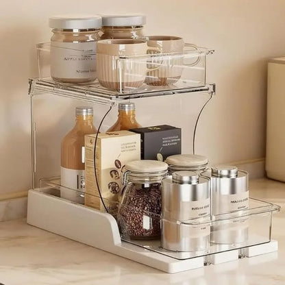 minimal design rotating kitchen rack for everyday storage