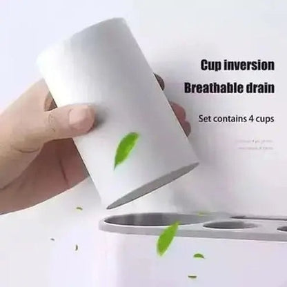 Toothpaste Bathroom Box Toothbrush Holders Gray Toothpaste Dispenser Box with mouthwash cup · Dondepiso