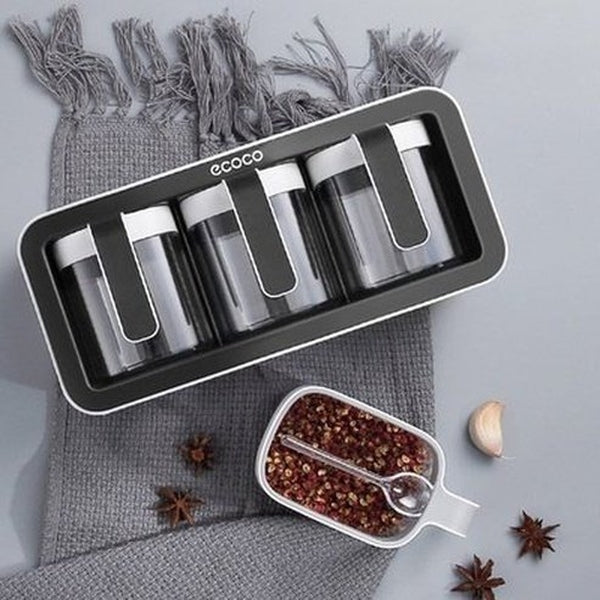 two-thirds cup capacity wall mounted spice rack accessory sugar bowl salt shaker seasoning container boxes and spoons storage supplies. type: spice organizers.
