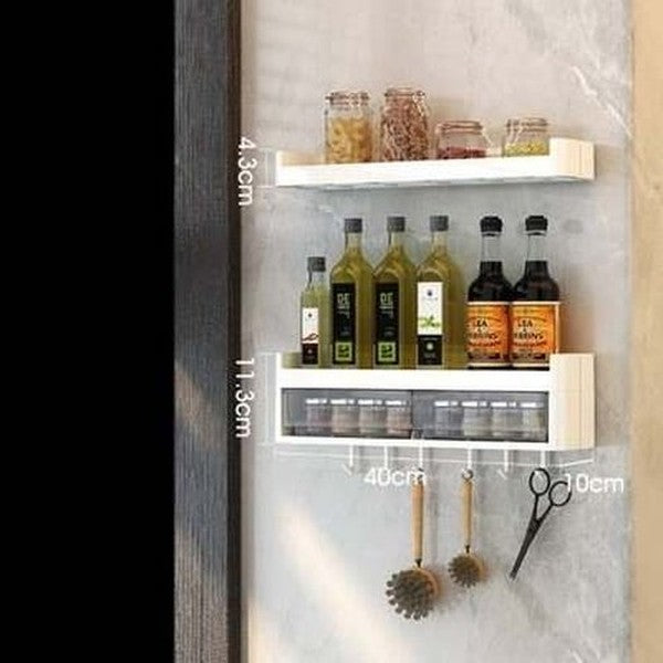 bathroom wall mounted shelf multifunctional toiletry storage rack kitchen seasoning bottle storage rack cosmetic organizer. type: bathroom accessory mounts.