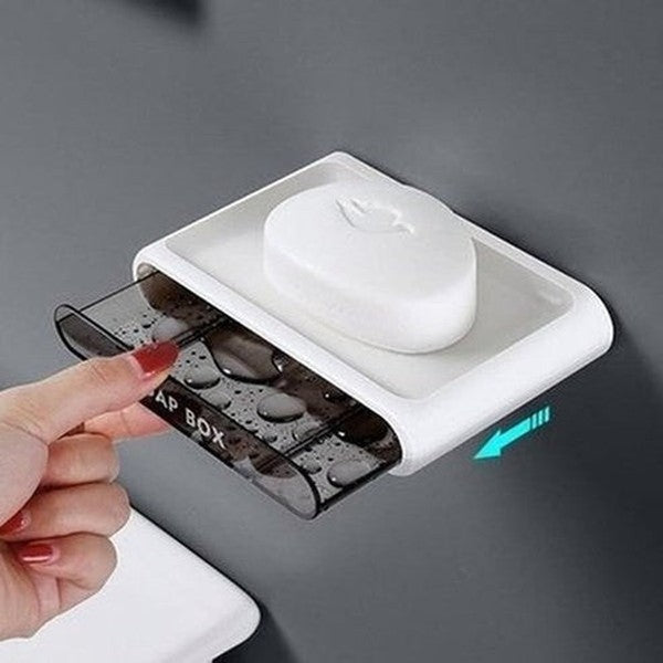 soap holder drain wall mounted soap sponge holder storage rack bathroom organizer soap draining holder kitchen hanging soap box. type: soap dishes and holders.