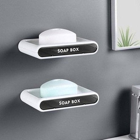 soap holder drain wall mounted soap sponge holder storage rack bathroom organizer soap draining holder kitchen hanging soap box. type: soap dishes and holders.