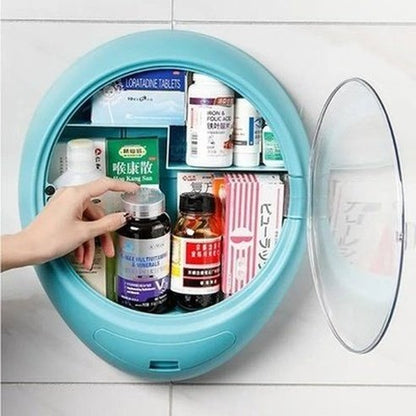 Wall-Mounted Round Cosmetic Storage Box - Waterproof and Stylish