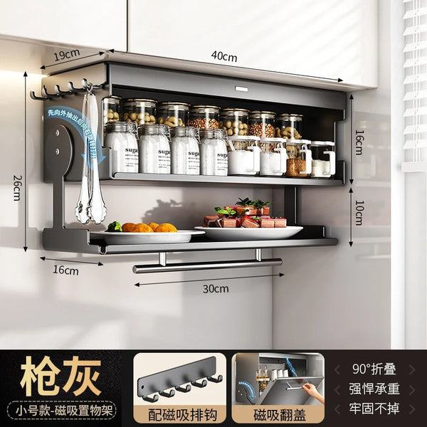 Large Capacity Wall Mounted Spice Rack for Kitchen Organization