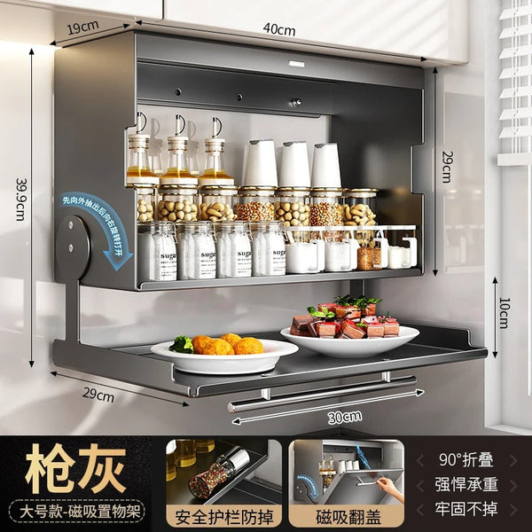 Multifunction Kitchen Storage Shelf with Spice Jar Organizer Rack