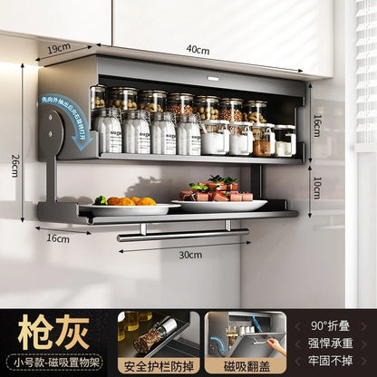 Kitchen Wall Storage Rack for Spices Jars Cups and Cooking Essentials