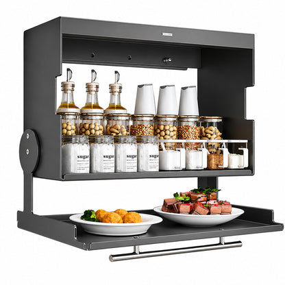 Wall Mounted Double Layer Spice Rack Organizer