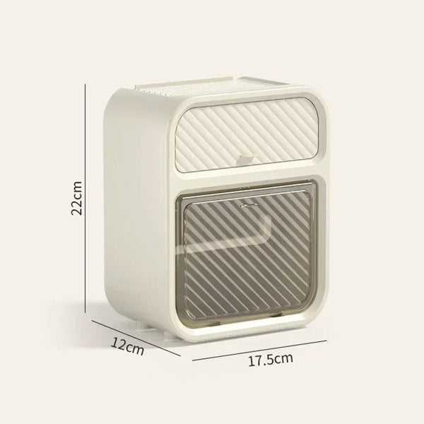 Waterproof bathroom tissue box with hidden storage drawer