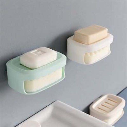 Wall-Mounted Dual-Use Sponge Soap Storage Dish