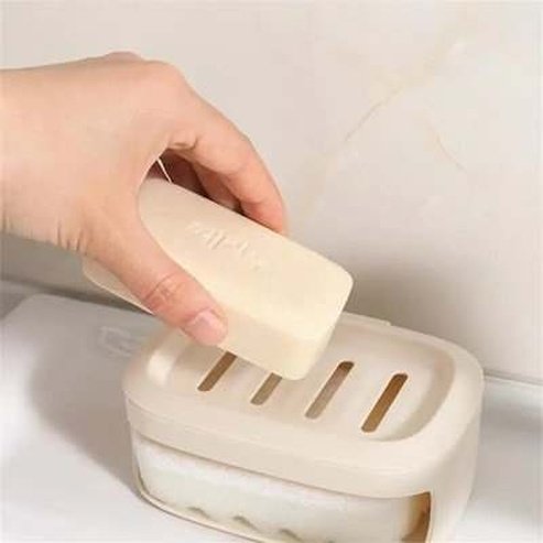 Wall-Mounted Dual-Use Sponge Soap Storage Dish