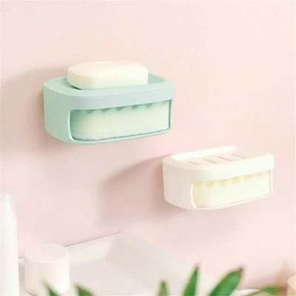 Wall-Mounted Dual-Use Sponge Soap Storage Dish