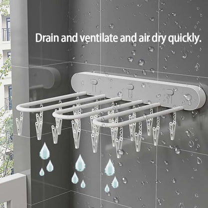 Bathroom wall-mounted drying rack for small clothes