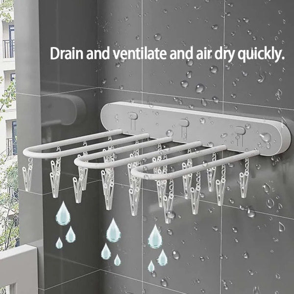 Bathroom wall-mounted drying rack for small clothes