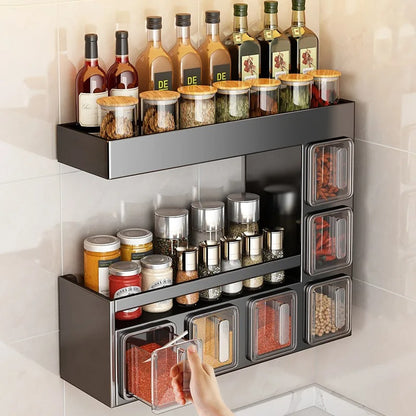 space saving spice rack wall mounted kitchen storage